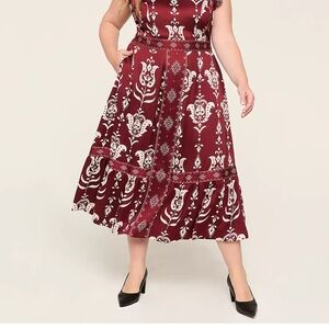 Lane Bryant Flutter Sleeve Mock Neck Princess B Maxi Dress 24